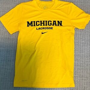 Nike Yellow Michigan Lacrosse Tee